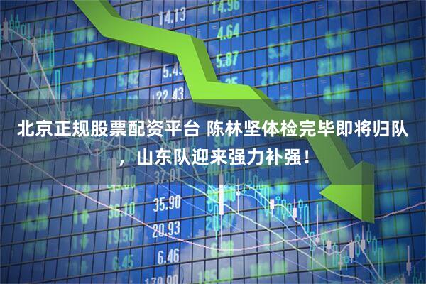 北京正规股票配资平台 陈林坚体检完毕即将归队,山东队迎来强力补强!
