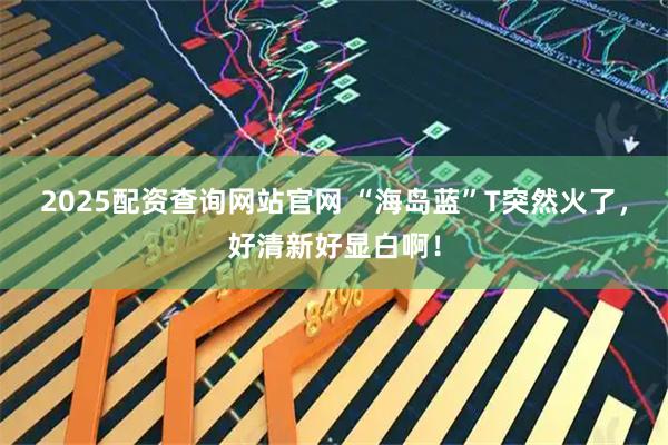 2025配资查询网站官网 “海岛蓝”T突然火了，好清新好显白啊！